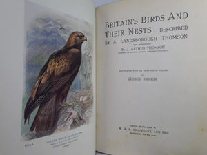 BRITAIN'S BIRDS & THEIR NESTS 1910 A. LANDSBOROUGH THOMSON, FINE LEATHER BINDING