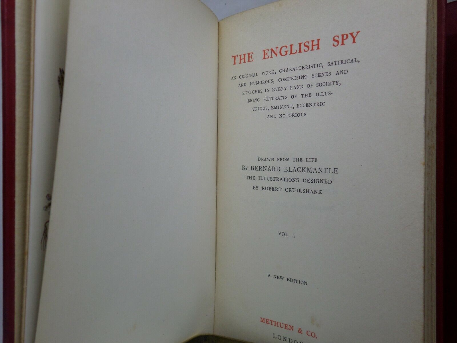 THE ENGLISH SPY BY BERNARD BLACKMANTLE 1907 ILLUSTRATIONS BY ROBERT CRUIKSHANK