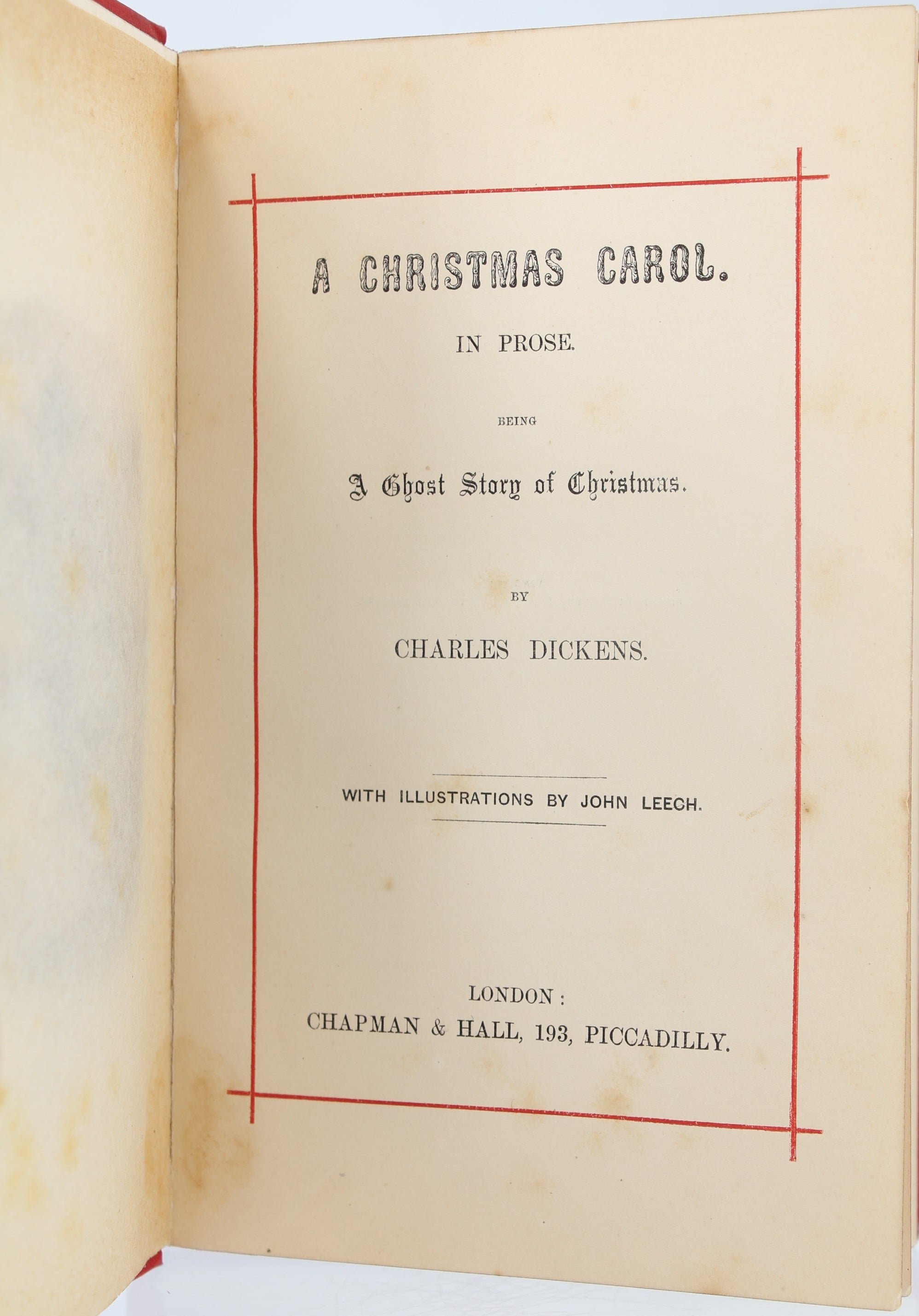 A CHRISTMAS CAROL BY CHARLES DICKENS 1860 RARE 'READING EDITION'