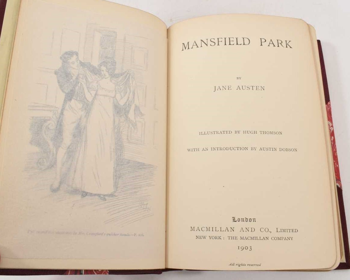 THE NOVELS OF JANE AUSTEN 1901-04 FINELY BOUND IN 5 VOLS, CHARLES E. BROCK ILLS.