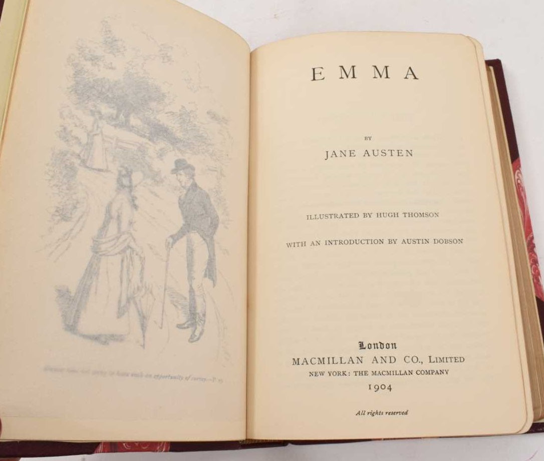 THE NOVELS OF JANE AUSTEN 1901-04 FINELY BOUND IN 5 VOLS, CHARLES E. BROCK ILLS.