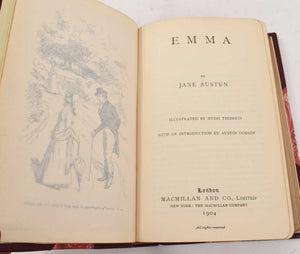 THE NOVELS OF JANE AUSTEN 1901-04 FINELY BOUND IN 5 VOLS, CHARLES E. BROCK ILLS.