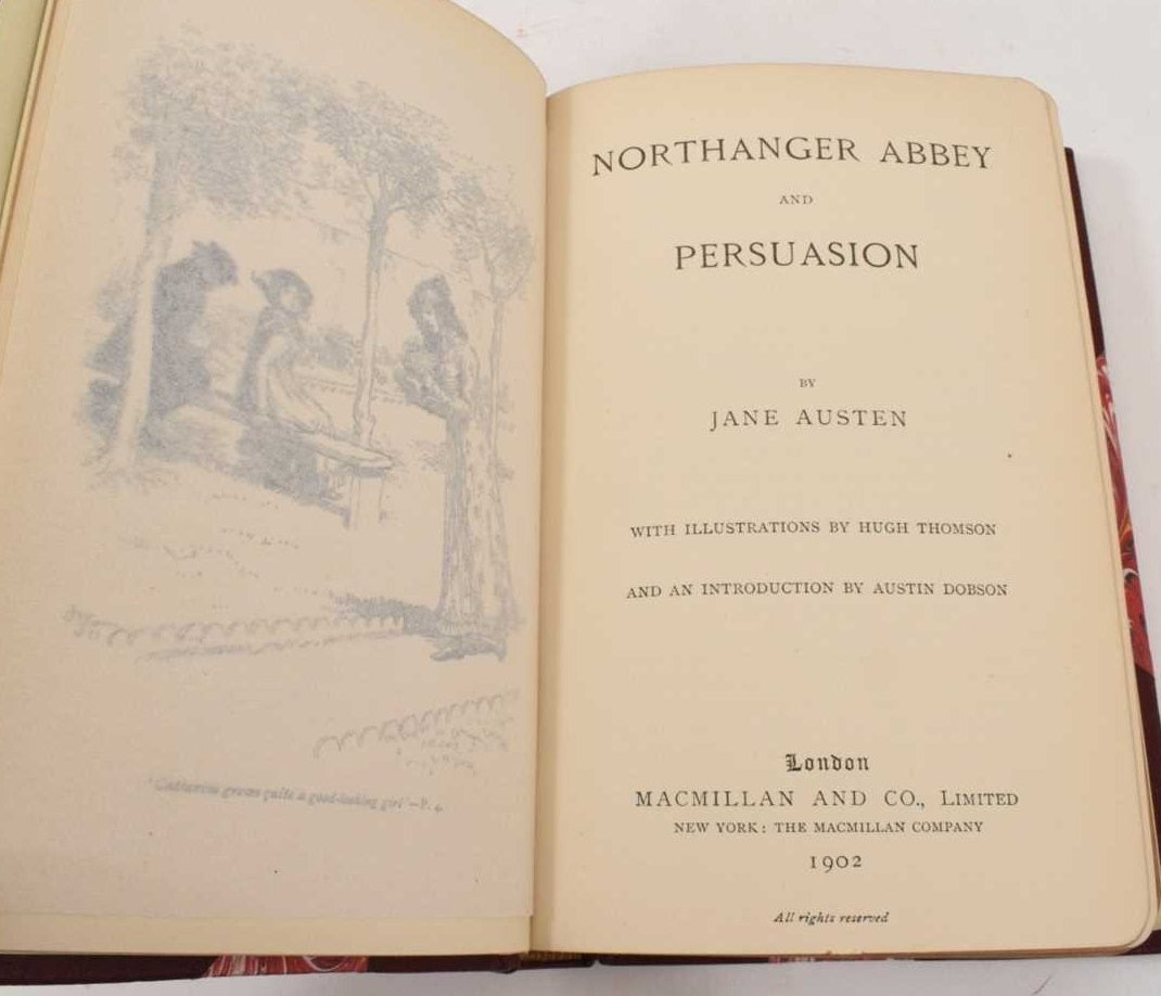 THE NOVELS OF JANE AUSTEN 1901-04 FINELY BOUND IN 5 VOLS, CHARLES E. BROCK ILLS.