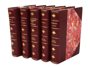 THE NOVELS OF JANE AUSTEN 1901-04 FINELY BOUND IN 5 VOLS, CHARLES E. BROCK ILLS.