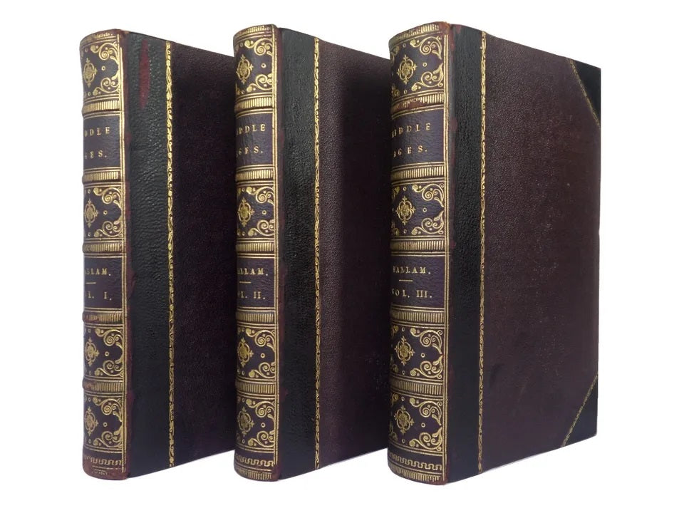 VIEW OF THE STATE OF EUROPE DURING THE MIDDLE AGES BY HENRY HALLAM 1826 LEATHER BOUND