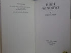 HIGH WINDOWS BY PHILIP LARKIN 1974 FIRST EDITION