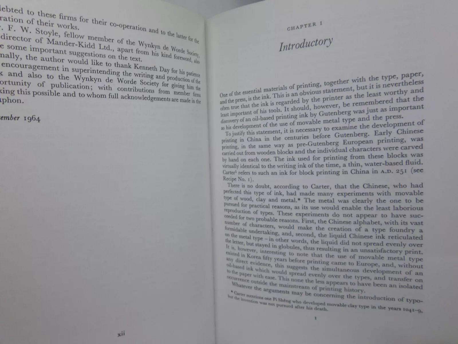 HISTORY OF PRINTING INK, BALLS AND ROLLERS 1440-1850 BY C.H. BLOY 1967