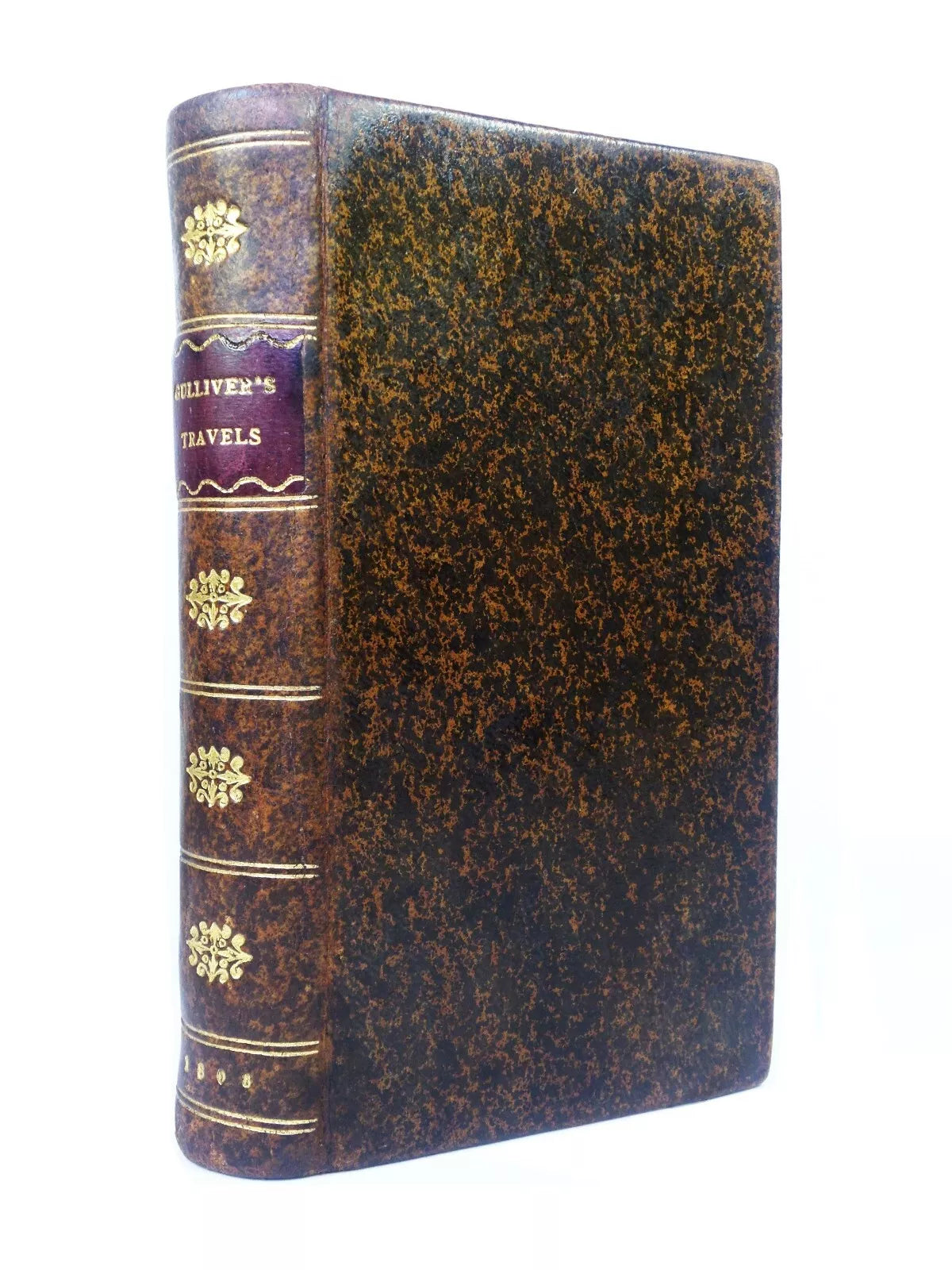 GULLIVER'S TRAVELS BY JONATHAN SWIFT 1808 FINE LEATHER BINDING