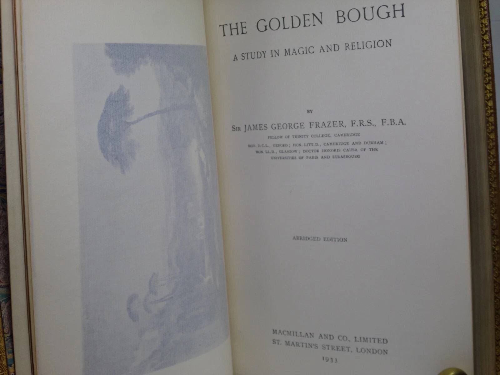 THE GOLDEN BOUGH BY JAMES GEORGE FRAZER 1933 RIVIERE FINE BINDING