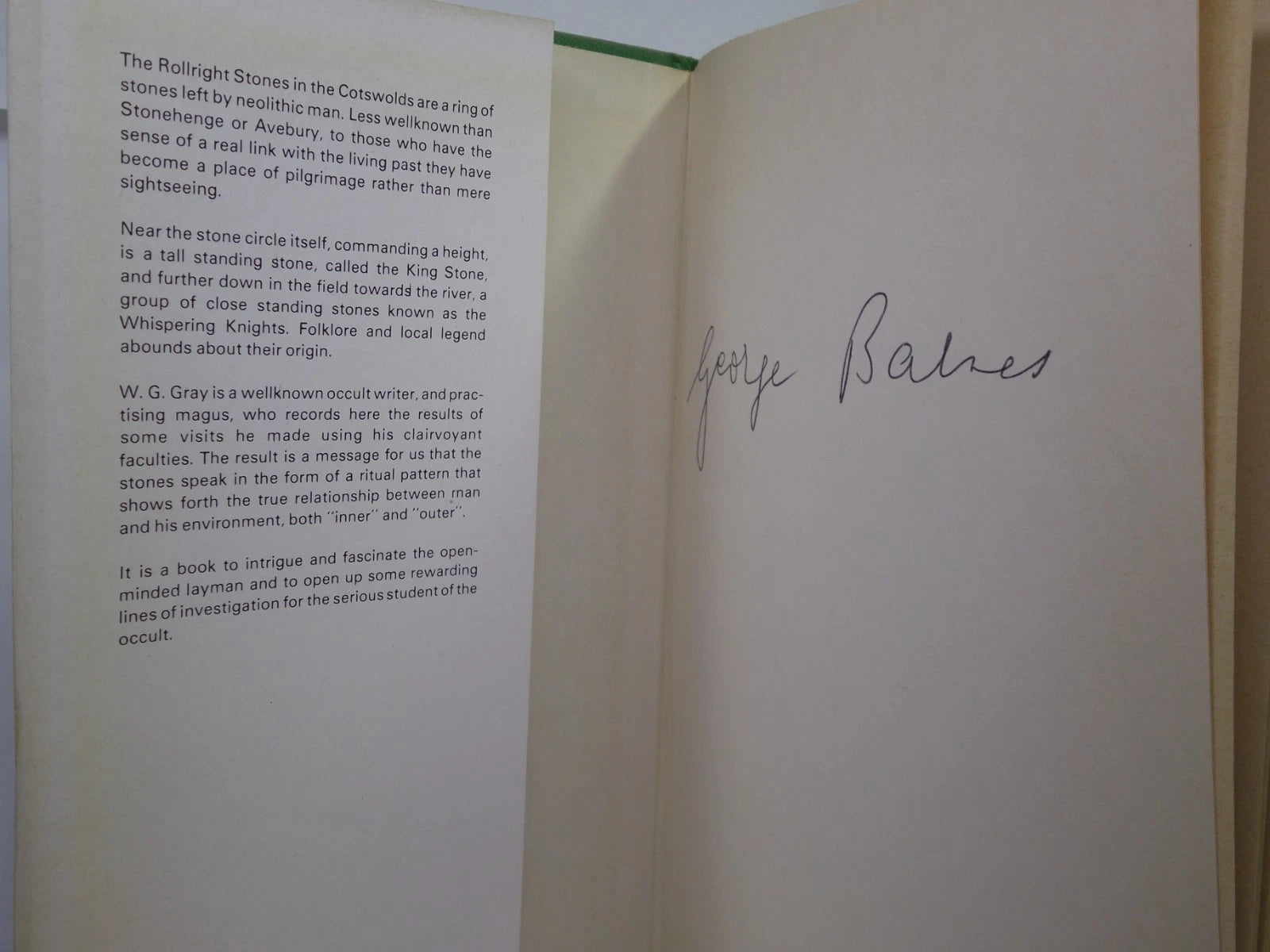 THE ROLLRIGHT RITUAL BY WILLIAM GORDON GRAY 1975