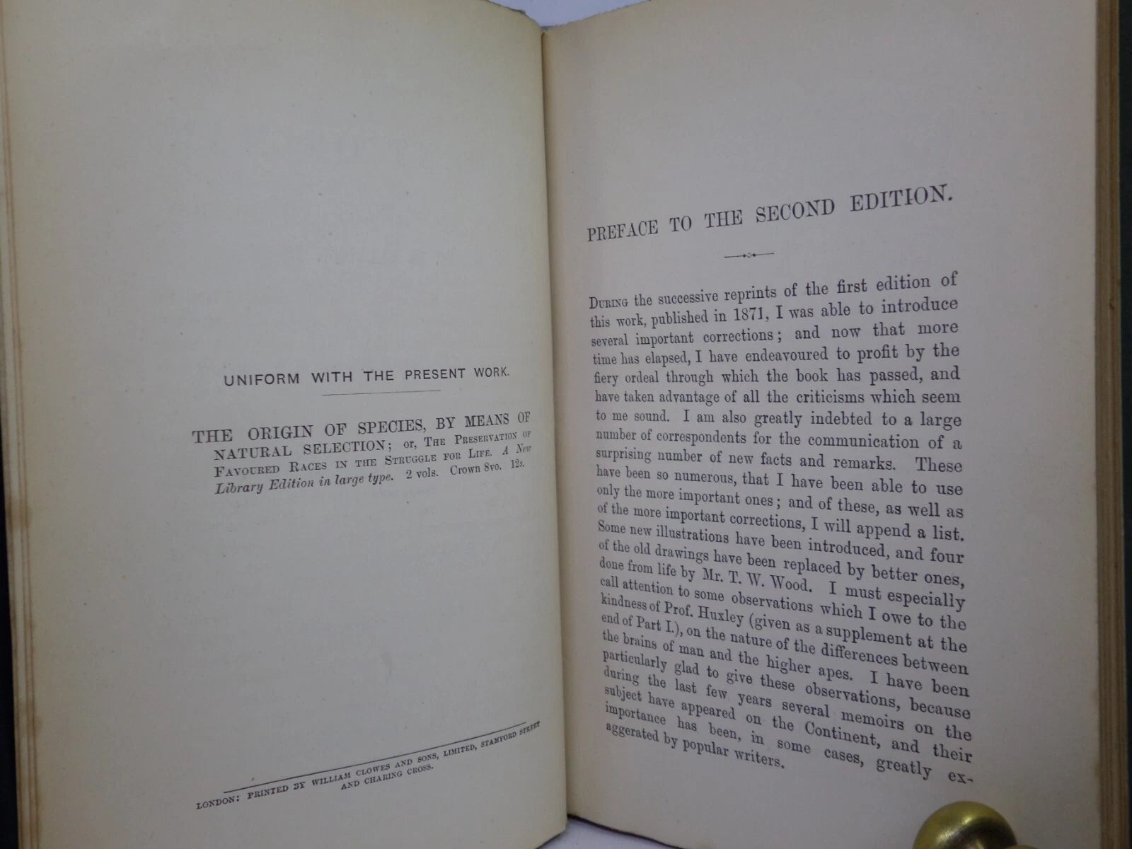 THE DESCENT OF MAN BY CHARLES DARWIN 1888 IN TWO VOLUMES