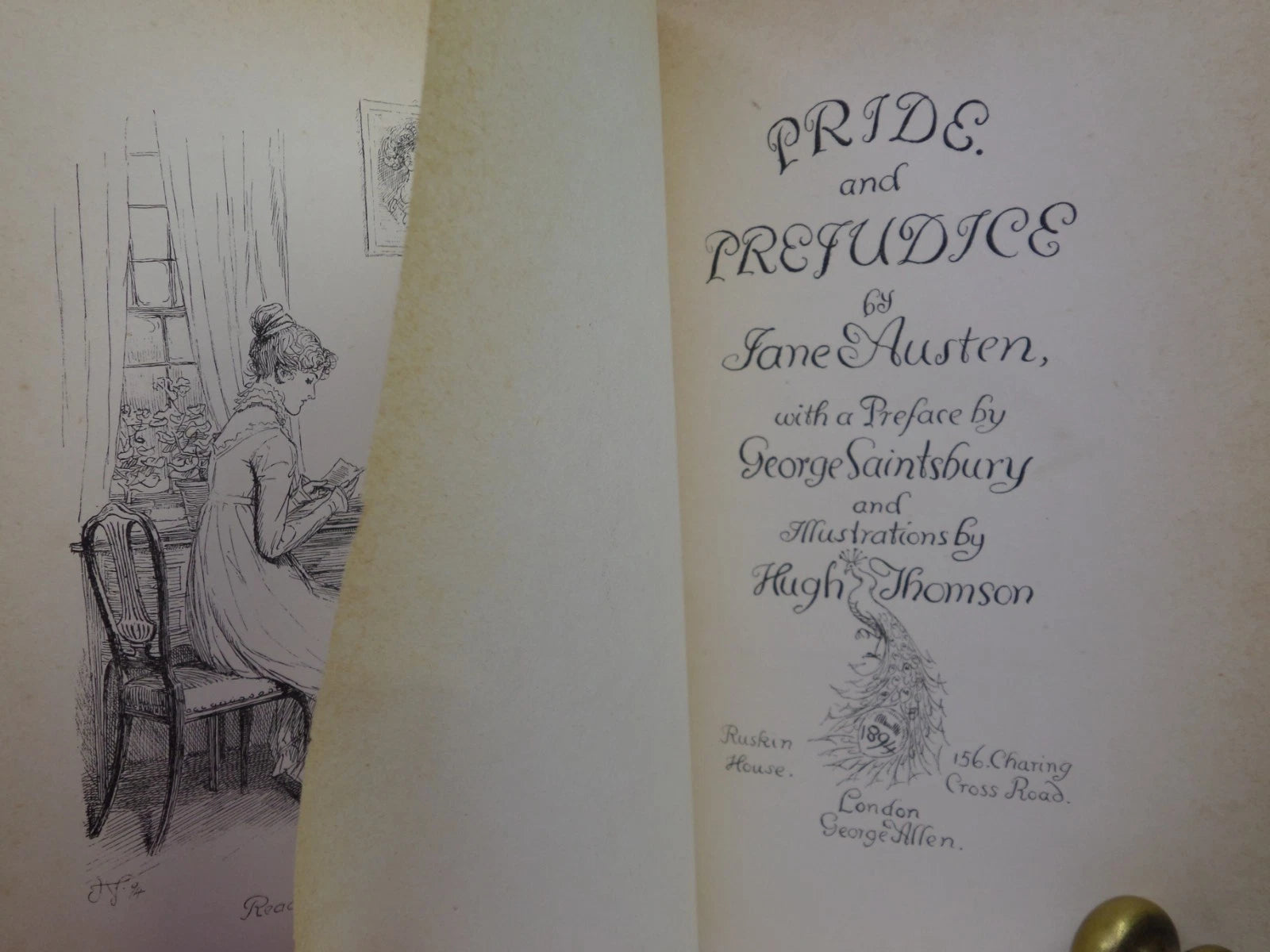 PRIDE AND PREJUDICE BY JANE AUSTEN 1894 FIRST PEACOCK EDITION