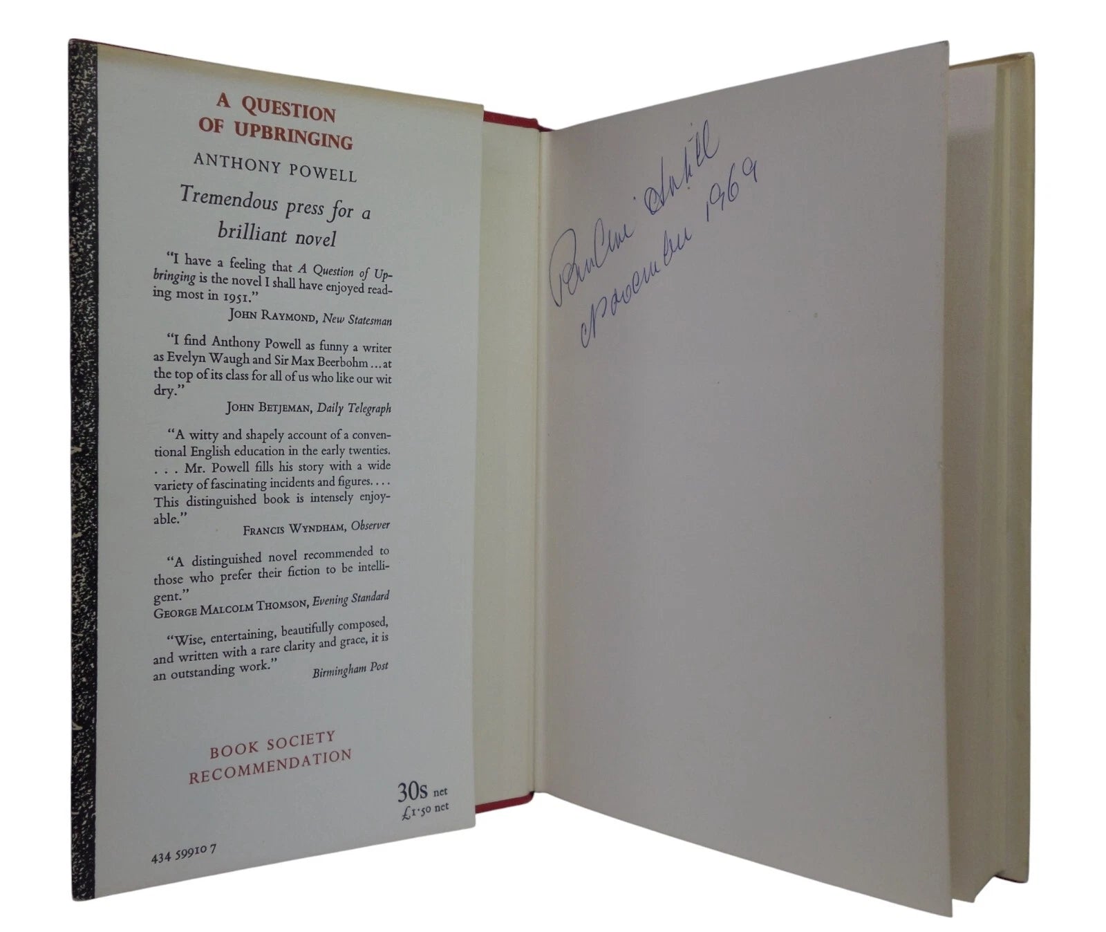 A QUESTION OF UPBRINGING BY ANTHONY POWELL 1969