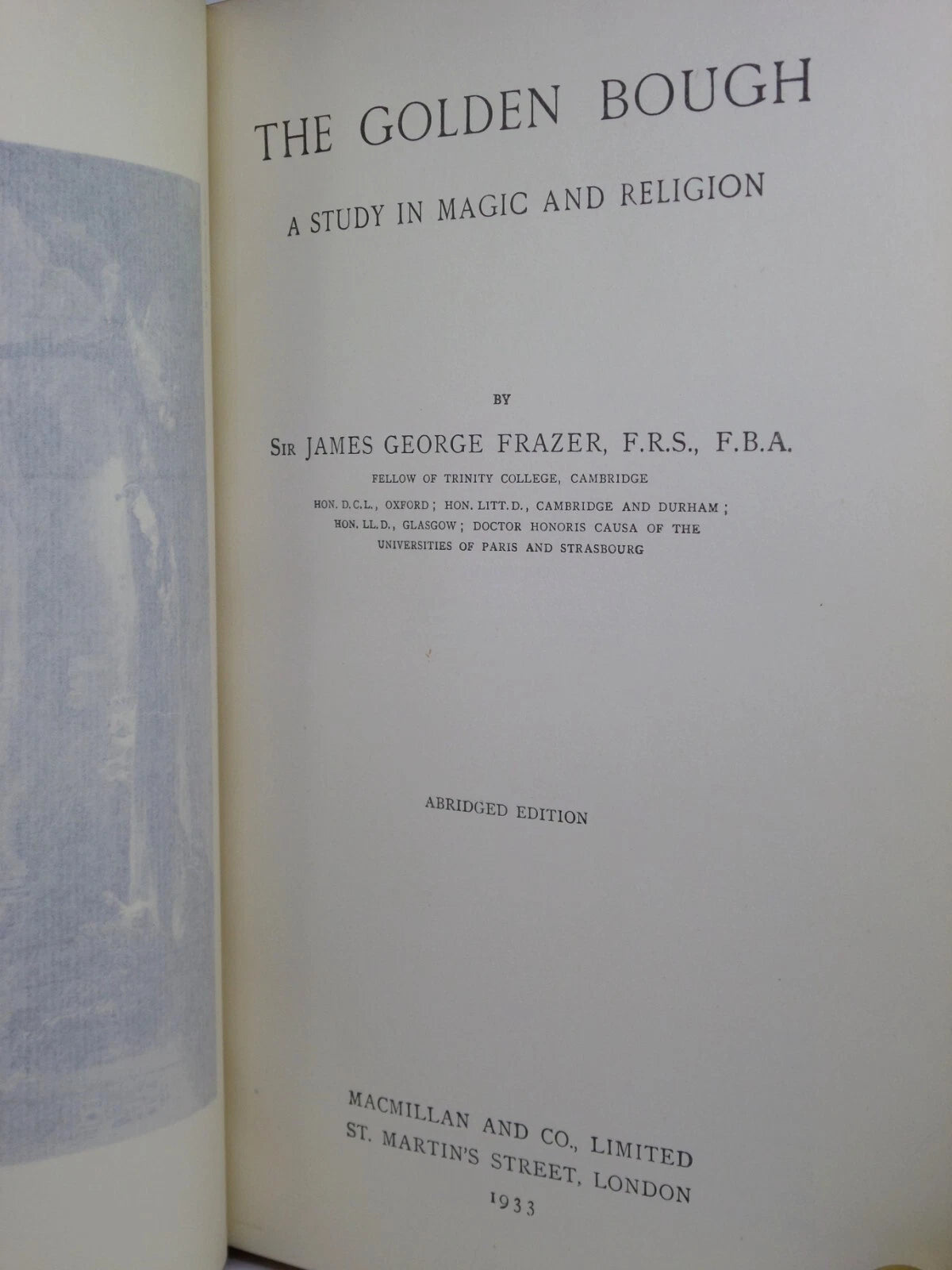 THE GOLDEN BOUGH BY JAMES GEORGE FRAZER 1933 RIVIERE FINE BINDING