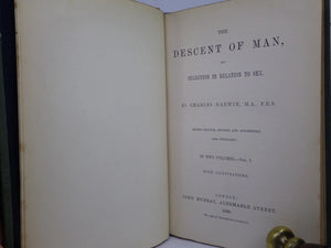 THE DESCENT OF MAN BY CHARLES DARWIN 1888 IN TWO VOLUMES