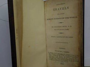 GULLIVER'S TRAVELS BY JONATHAN SWIFT 1808 FINE LEATHER BINDING