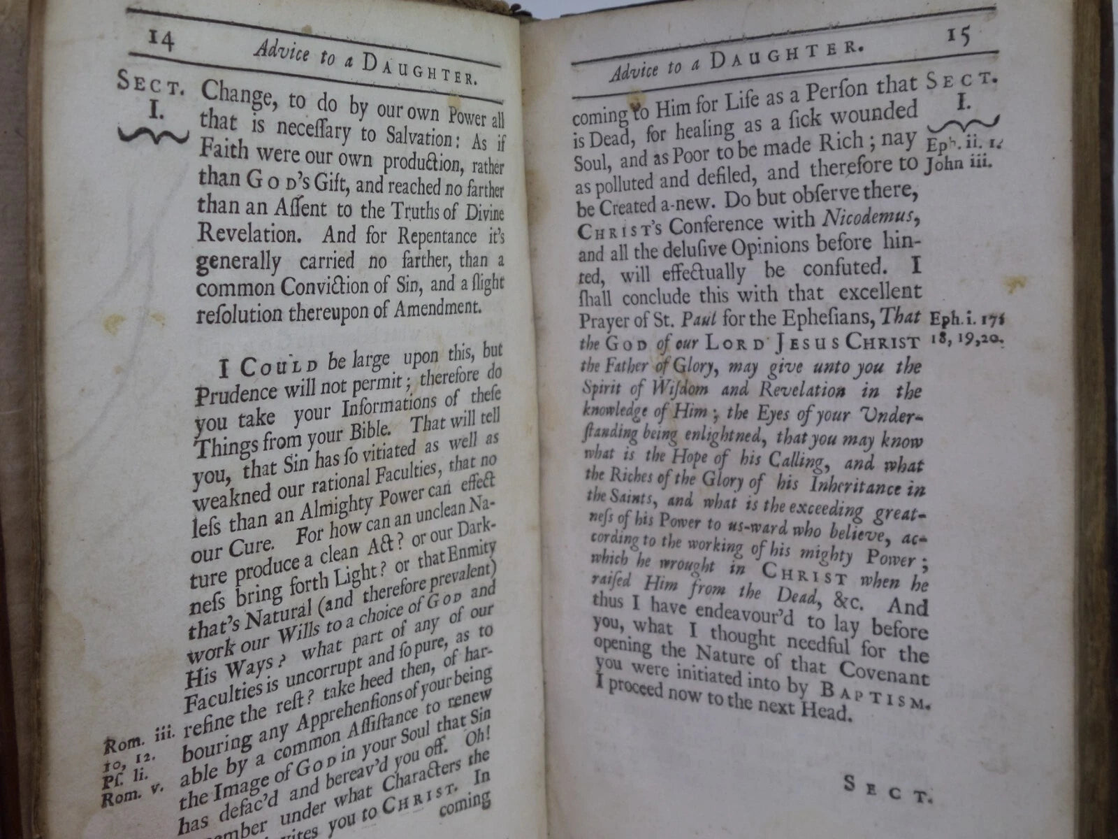 RELIGIOUS AND CHRISTIAN ADVICE TO A DAUGHTER WRITTEN BY A LADY 1714