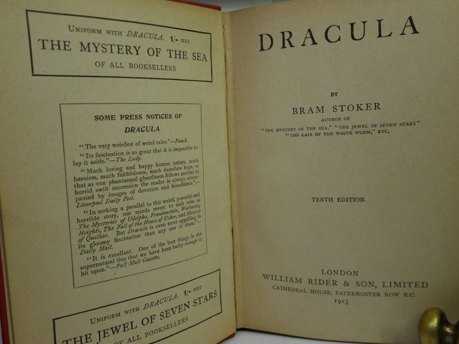 DRACULA BY BRAM STOKER 1913