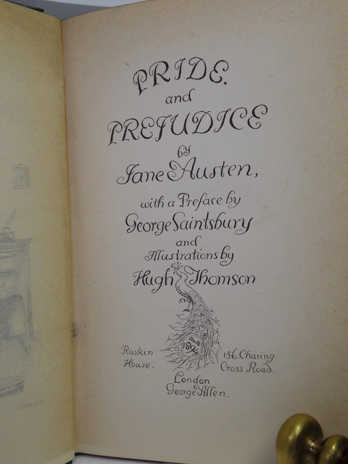 PRIDE AND PREJUDICE BY JANE AUSTEN 1894 FIRST PEACOCK EDITION