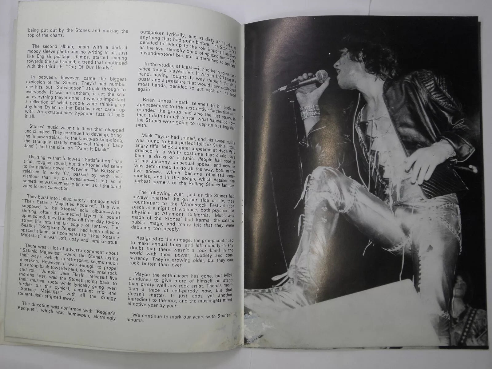 ROLLING STONES SOUVENIR PROGRAMME GERMAN TOUR 1970'S DUAL LANGUAGE