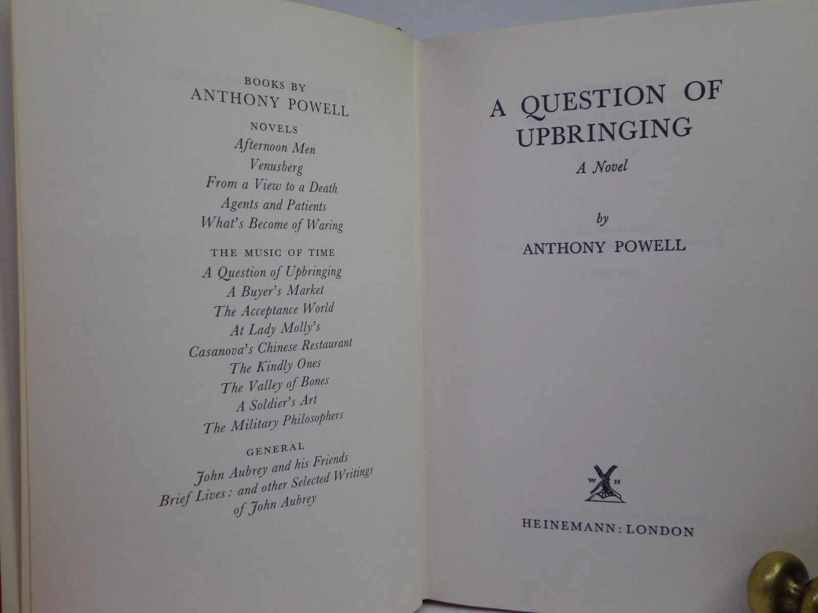 A QUESTION OF UPBRINGING BY ANTHONY POWELL 1969