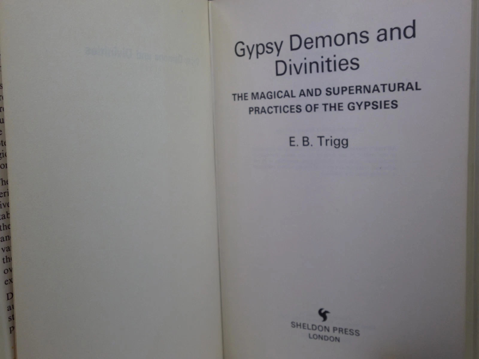 GYPSY DEMONS AND DIVINITIES: THE MAGICAL & SUPERNATURAL PRACTICES OF THE GYPSIES BY E.B. TRIGG 1975