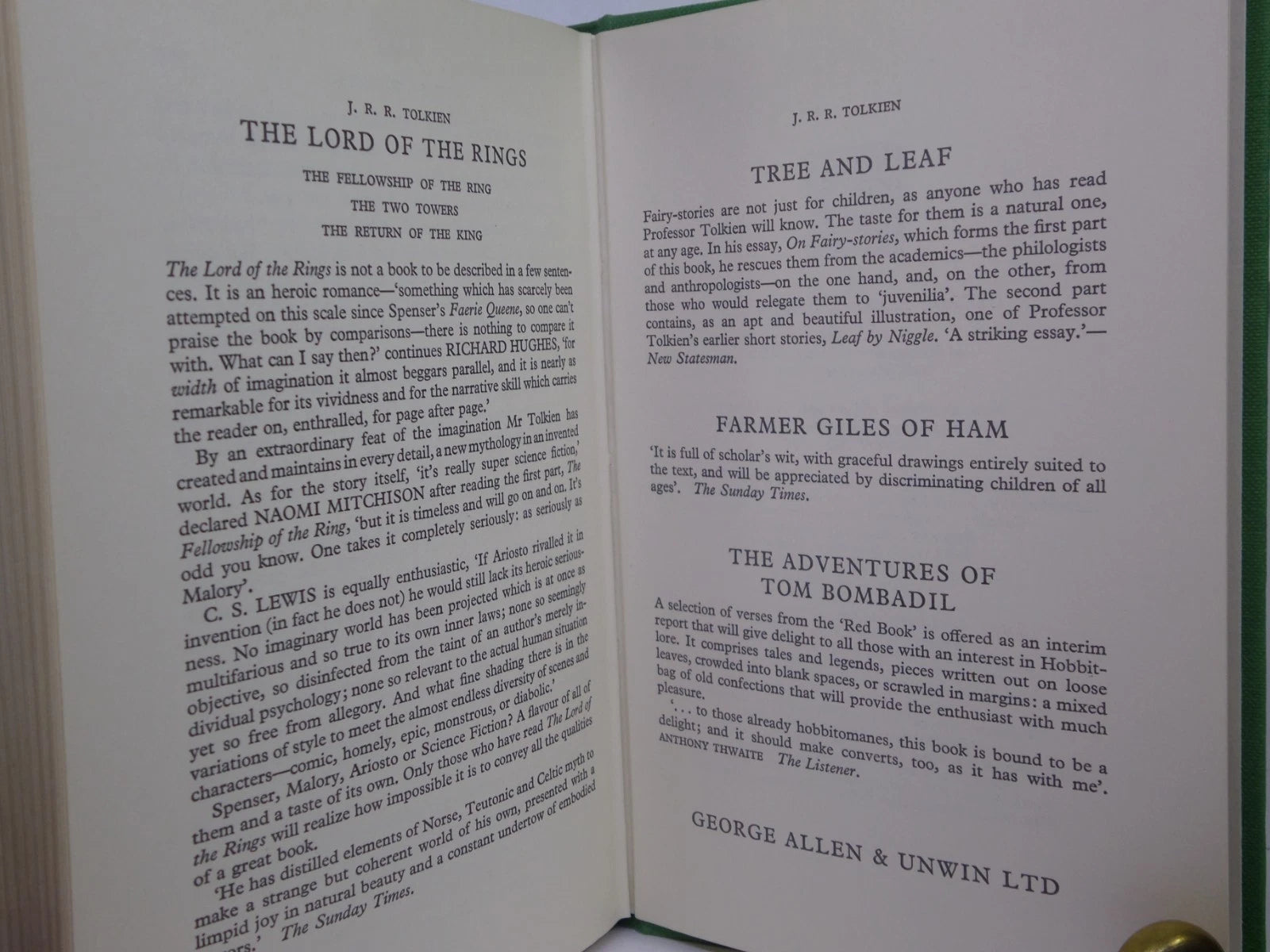 THE HOBBIT BY J.R.R. TOLKIEN 1974