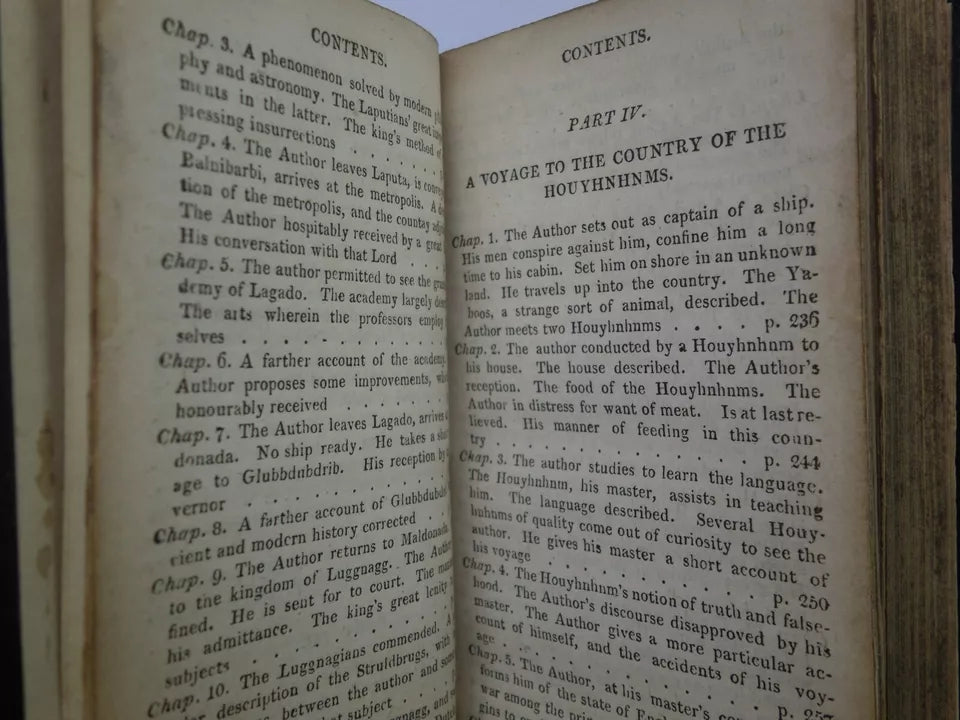 GULLIVER'S TRAVELS BY JONATHAN SWIFT 1808 FINE LEATHER BINDING