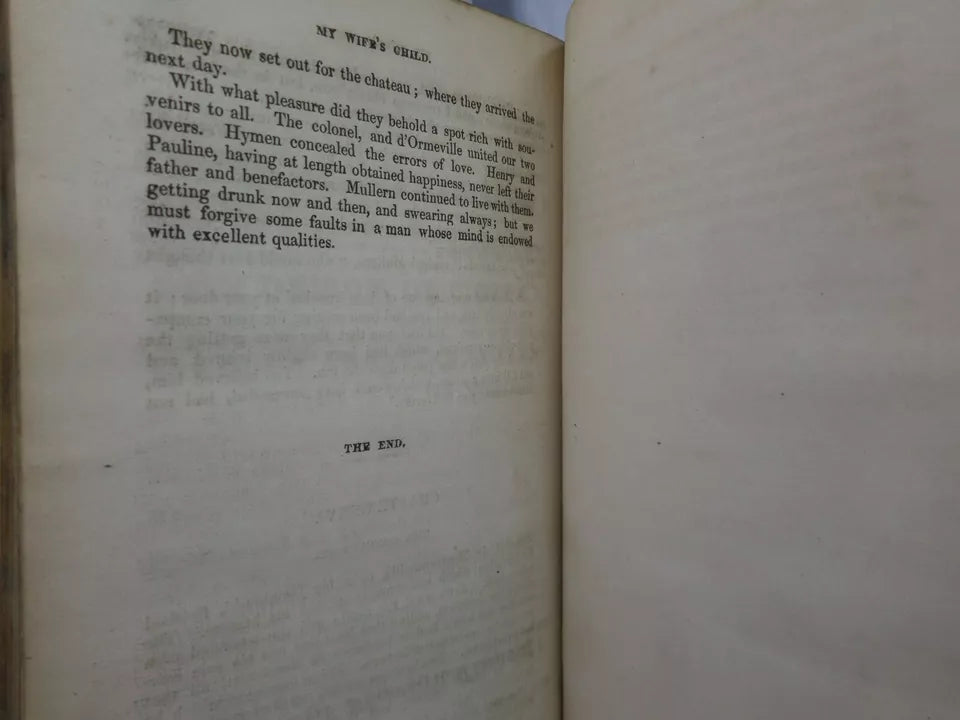 GUSTAVUS OR THE YOUNG RAKE & MY WIFE'S CHILD BY CHARLES PAUL DE KOCK 1839-40 FINE LEATHER BINDING