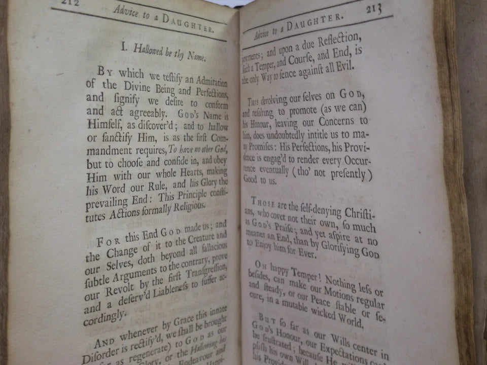 RELIGIOUS AND CHRISTIAN ADVICE TO A DAUGHTER WRITTEN BY A LADY 1714