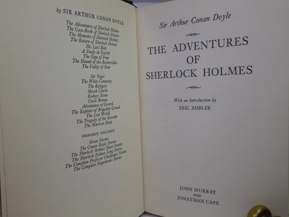 THE ADVENTURES AND MEMOIRS OF SHERLOCK HOLMES BY ARTHUR CONAN DOYLE 1974 FINE BINDING