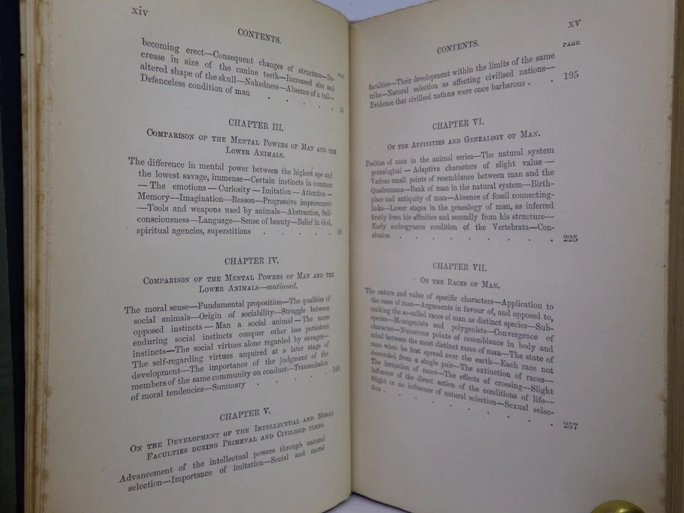 THE DESCENT OF MAN BY CHARLES DARWIN 1888 IN TWO VOLUMES