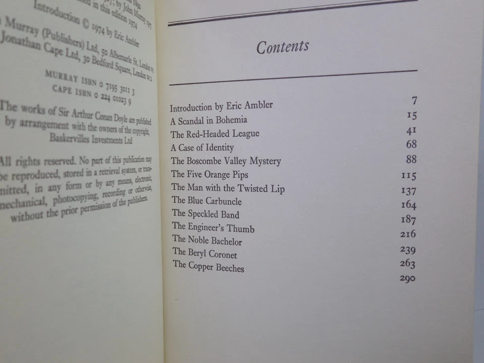 THE ADVENTURES AND MEMOIRS OF SHERLOCK HOLMES BY ARTHUR CONAN DOYLE 1974 FINE BINDING