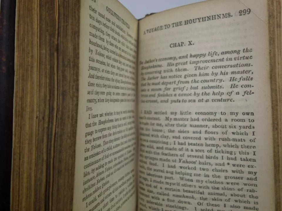 GULLIVER'S TRAVELS BY JONATHAN SWIFT 1808 FINE LEATHER BINDING
