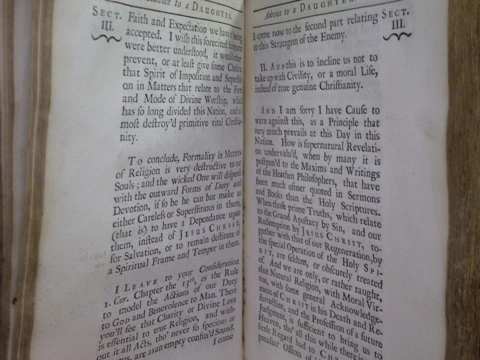 RELIGIOUS AND CHRISTIAN ADVICE TO A DAUGHTER WRITTEN BY A LADY 1714