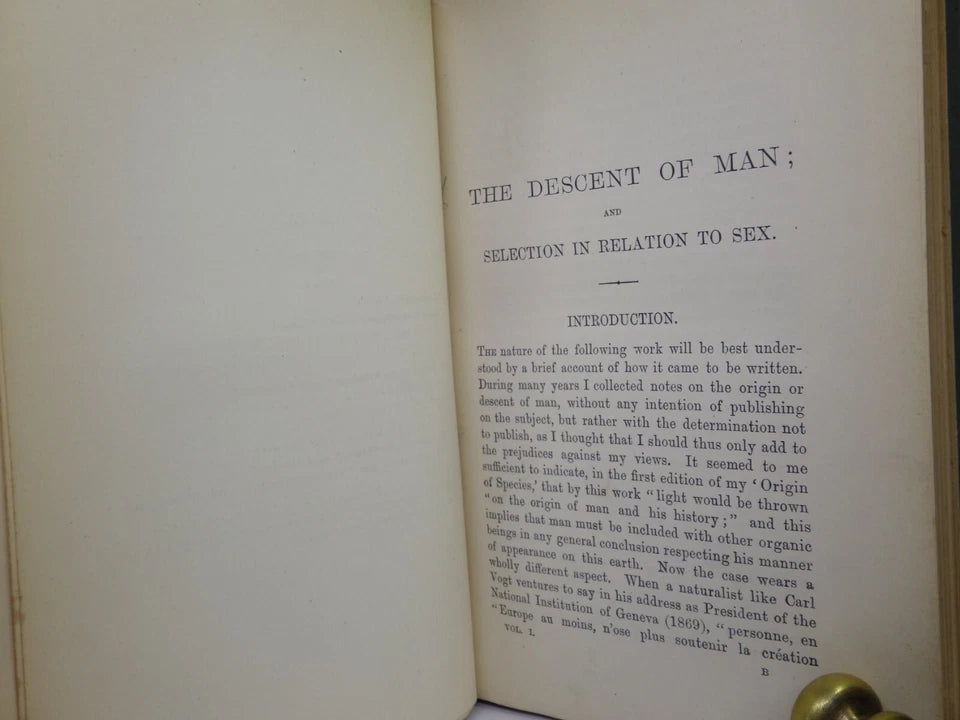 THE DESCENT OF MAN BY CHARLES DARWIN 1888 IN TWO VOLUMES