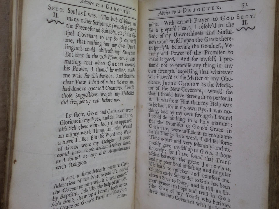 RELIGIOUS AND CHRISTIAN ADVICE TO A DAUGHTER WRITTEN BY A LADY 1714