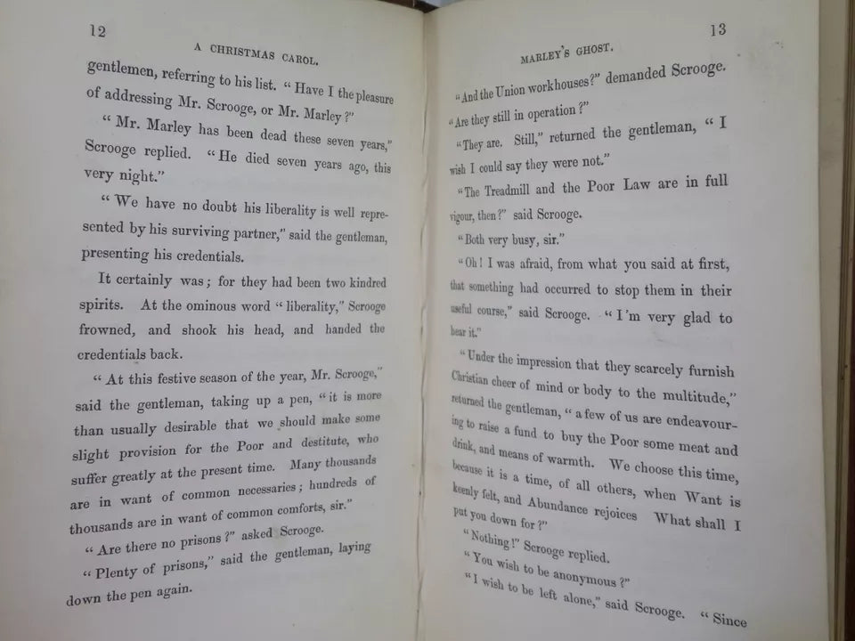 A CHRISTMAS CAROL BY CHARLES DICKENS 1844 FOURTH EDITION
