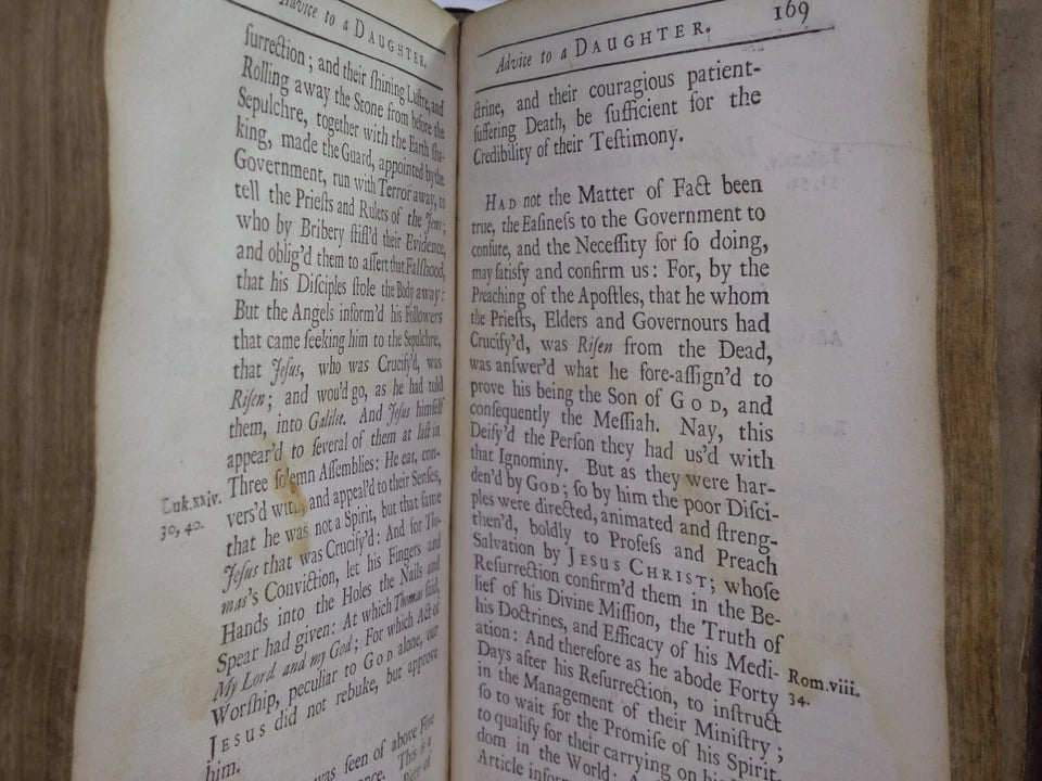 RELIGIOUS AND CHRISTIAN ADVICE TO A DAUGHTER WRITTEN BY A LADY 1714