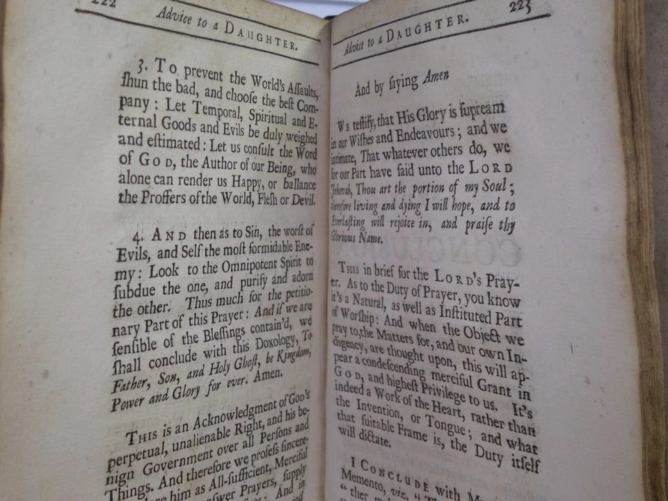 RELIGIOUS AND CHRISTIAN ADVICE TO A DAUGHTER WRITTEN BY A LADY 1714
