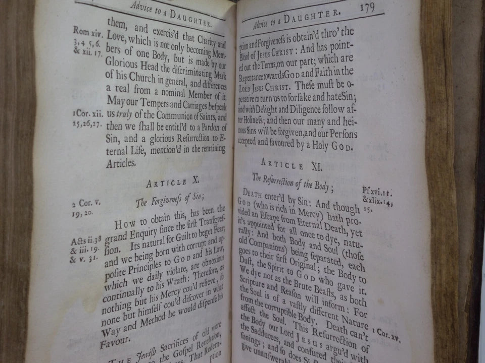 RELIGIOUS AND CHRISTIAN ADVICE TO A DAUGHTER WRITTEN BY A LADY 1714