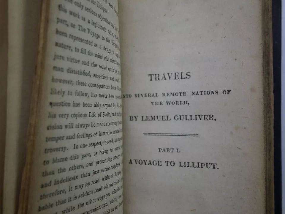 GULLIVER'S TRAVELS BY JONATHAN SWIFT 1808 FINE LEATHER BINDING