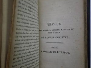 GULLIVER'S TRAVELS BY JONATHAN SWIFT 1808 FINE LEATHER BINDING