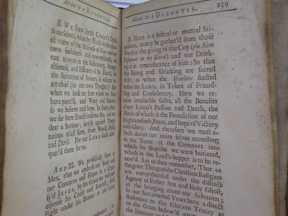 RELIGIOUS AND CHRISTIAN ADVICE TO A DAUGHTER WRITTEN BY A LADY 1714