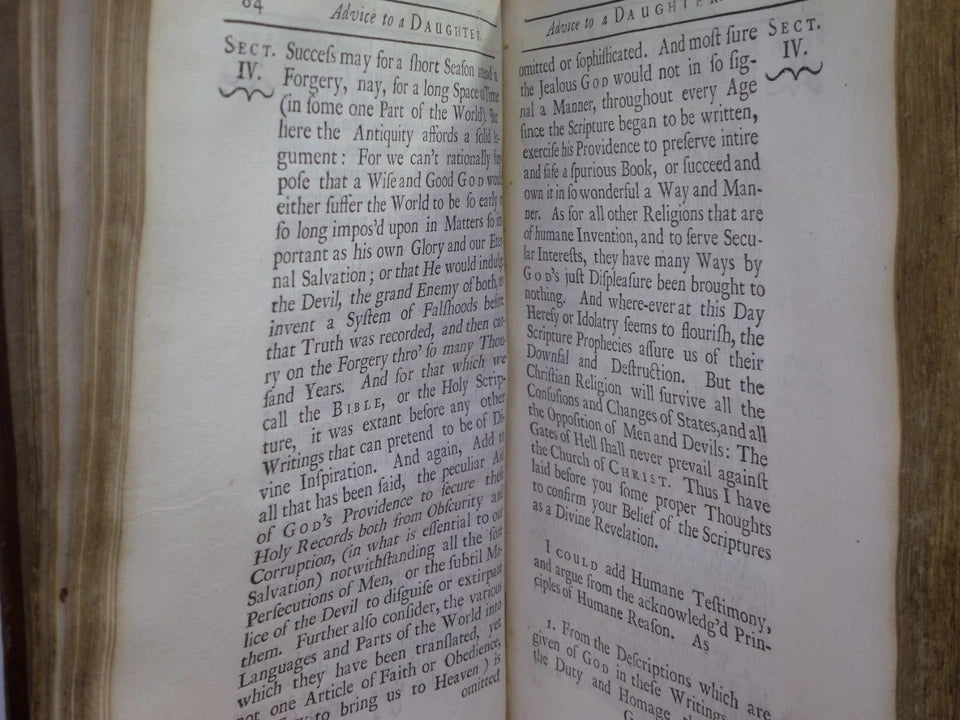 RELIGIOUS AND CHRISTIAN ADVICE TO A DAUGHTER WRITTEN BY A LADY 1714