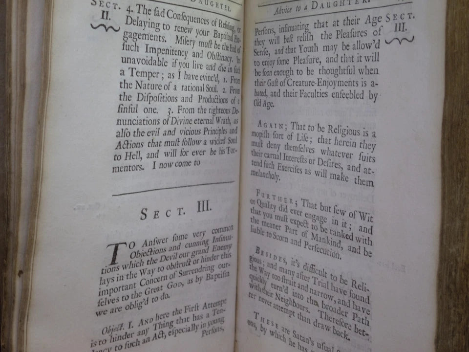 RELIGIOUS AND CHRISTIAN ADVICE TO A DAUGHTER WRITTEN BY A LADY 1714