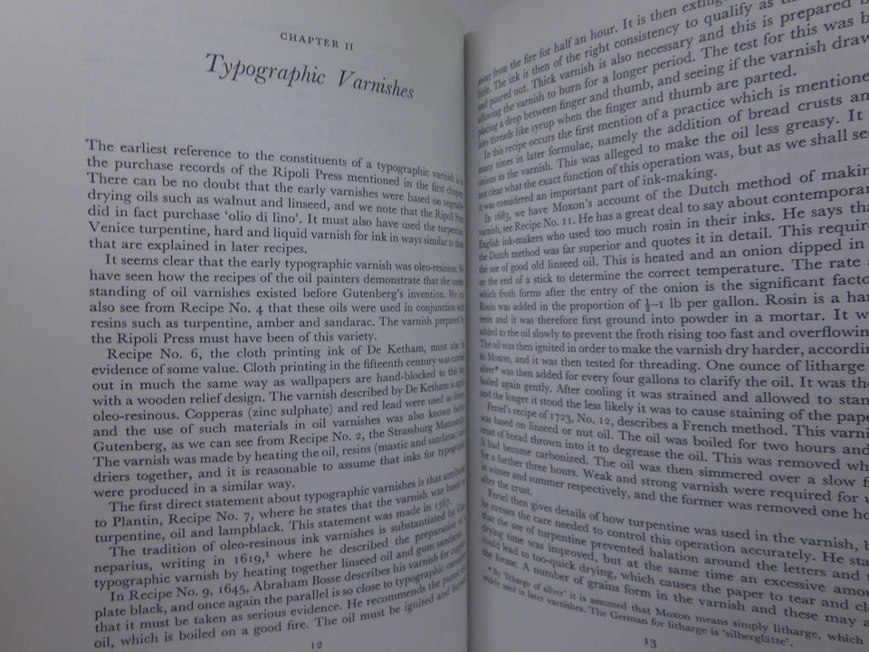 HISTORY OF PRINTING INK, BALLS AND ROLLERS 1440-1850 BY C.H. BLOY 1967