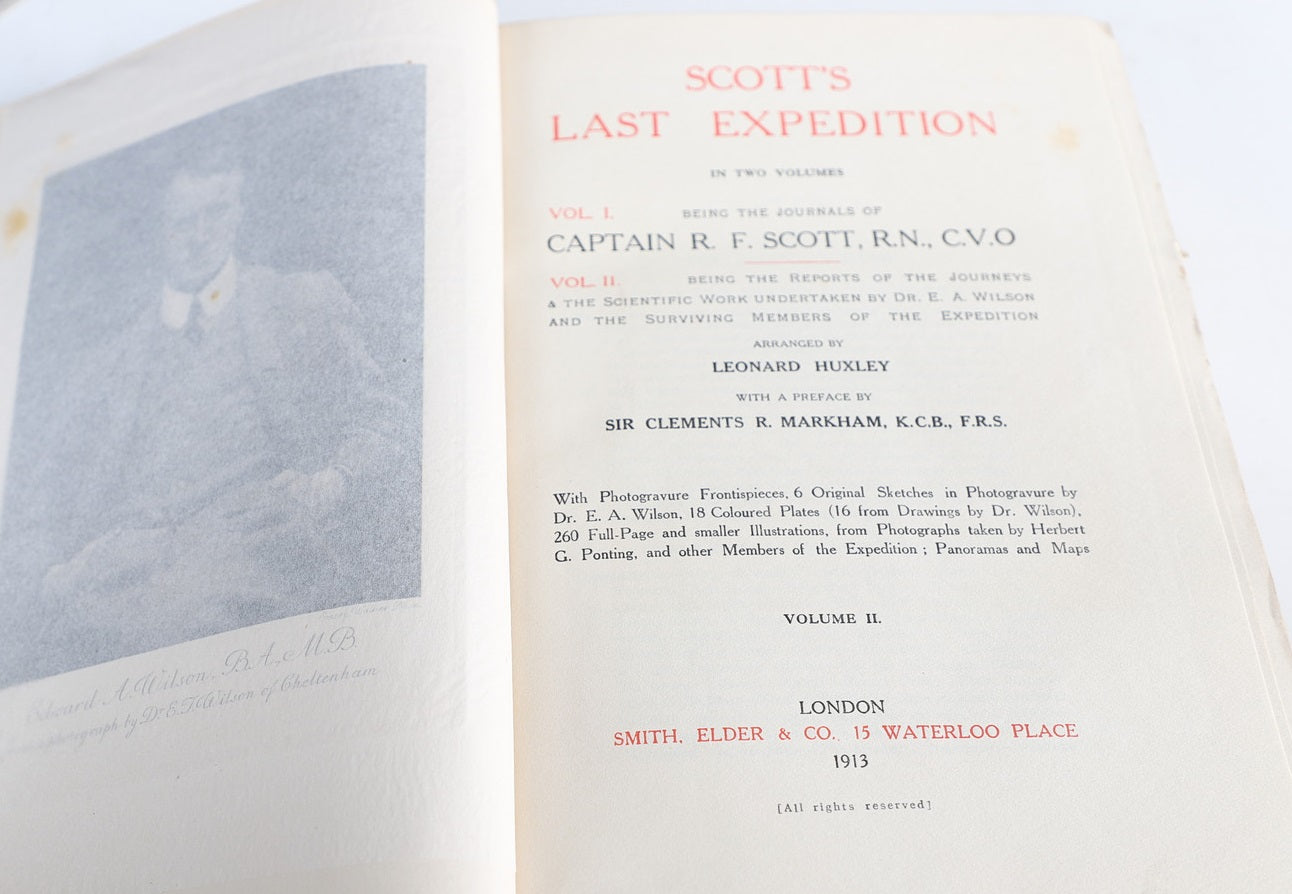 CAPTAIN R. F. SCOTT'S LAST EXPEDITION 1913 FIRST EDITION IN TWO VOLUMES