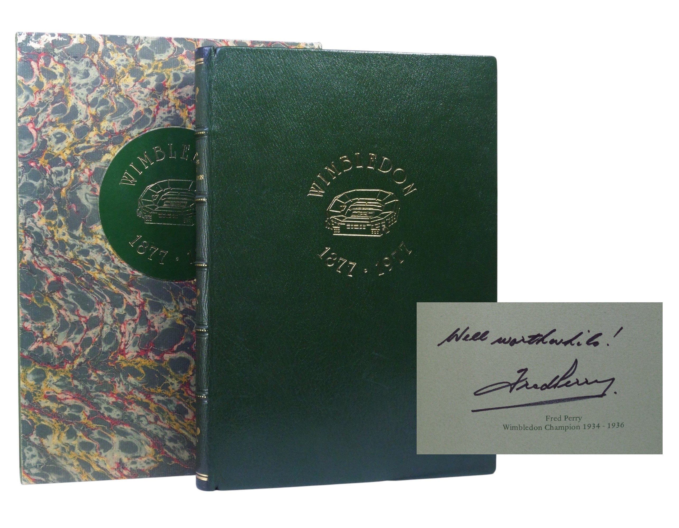 100 YEARS OF WIMBLEDON 1877 - 1977 BY LANCE TINGAY, SIGNED LIMITED EDITION