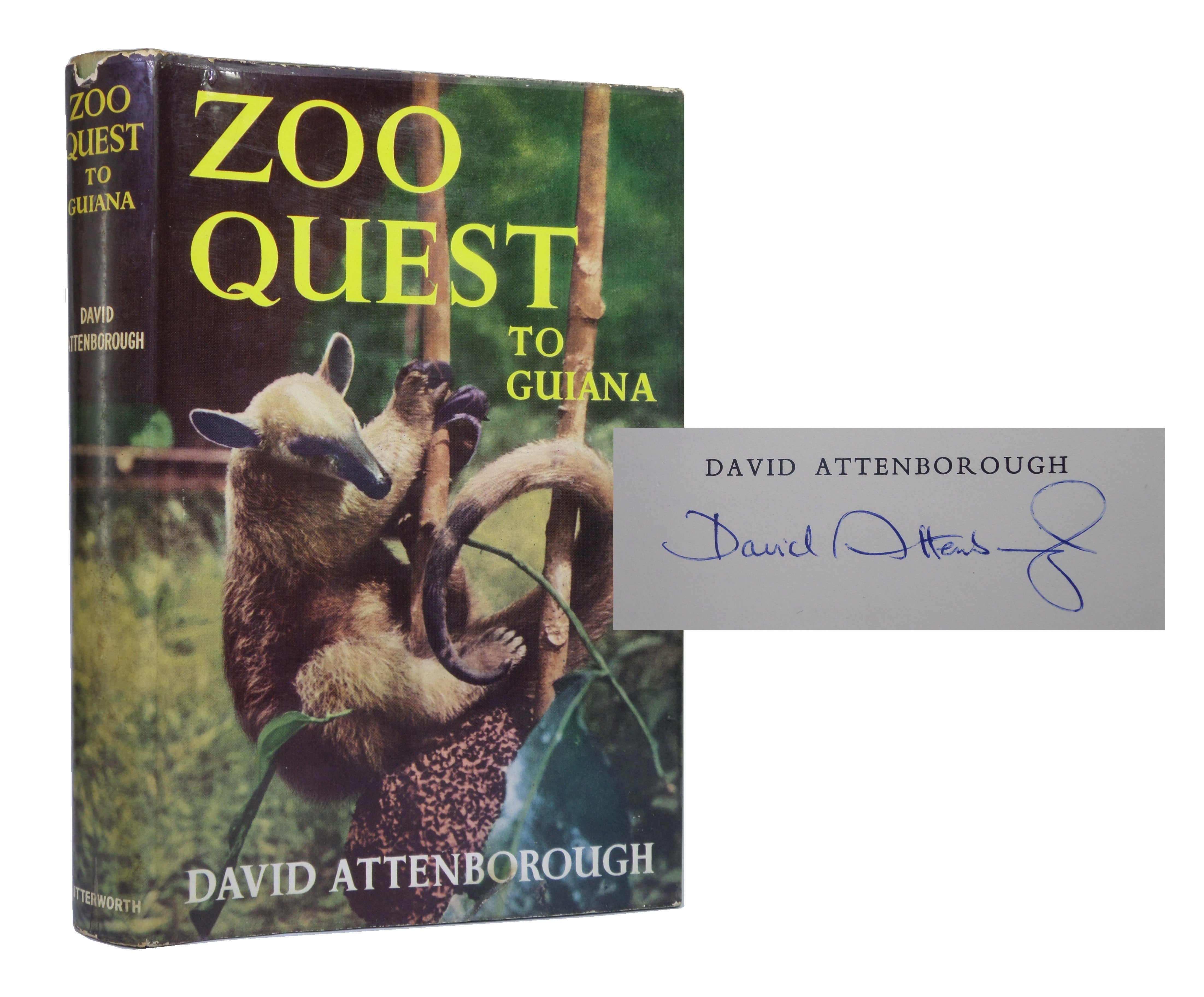 ZOO QUEST TO GUIANA BY DAVID ATTENBOROUGH 1960 SIGNED FOURTH IMPRESSION